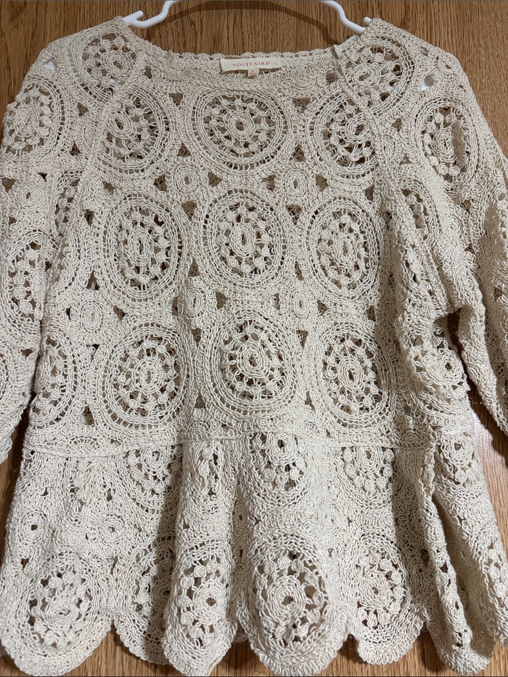 Solitaire Crochet Top in Cream - Picture 5 of 7